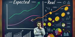 Compare real vs. expected returns on investments